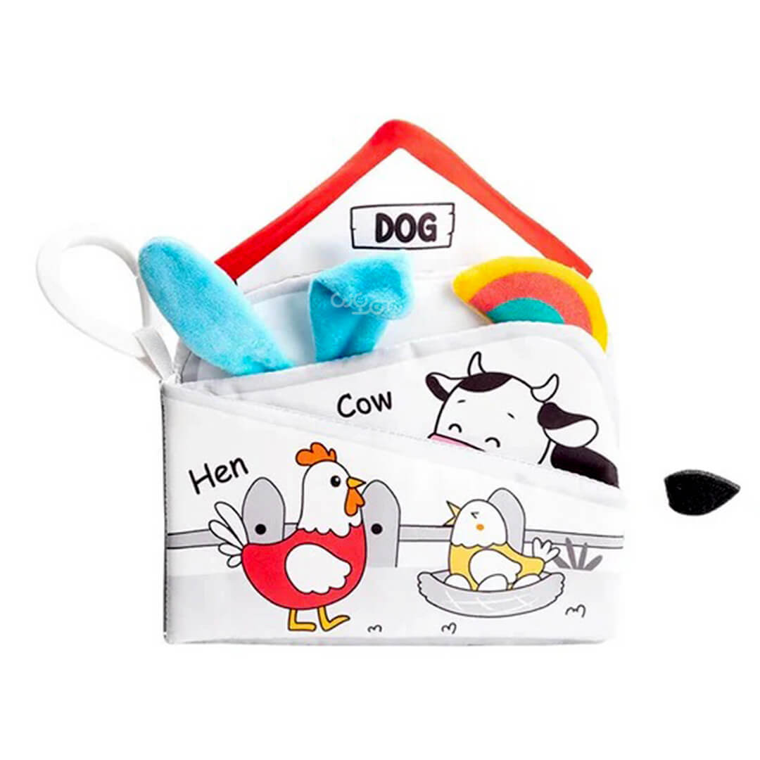 happy-monkey-soft-book-farm کتاب پارچه ای هپی مانکی طرح مزرعه
